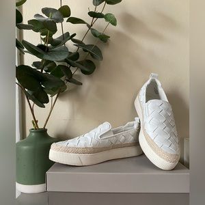 Franco Sarto White Leather Slip-on Sneakers
